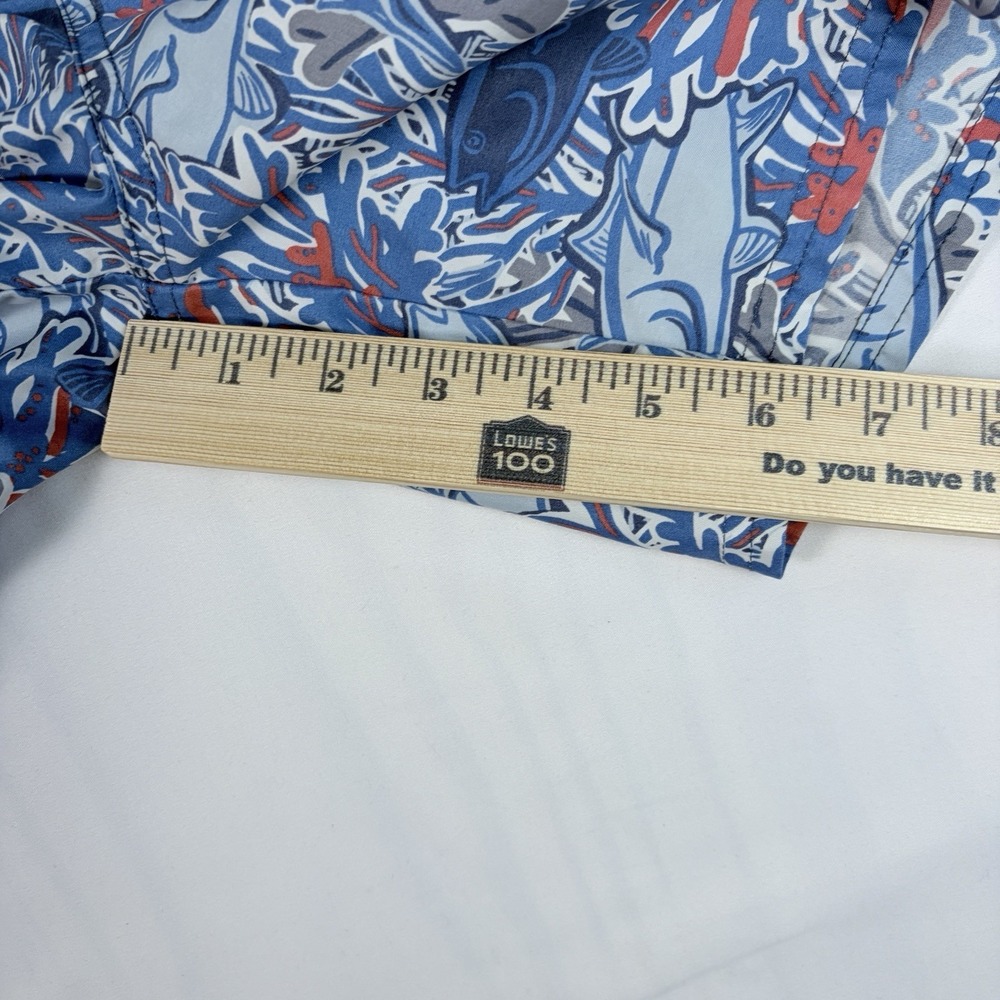 Vineyard Vines Printed Chappy Swim Trunks Boys Large Lined Fish Print Blue - Picture 6 of 6